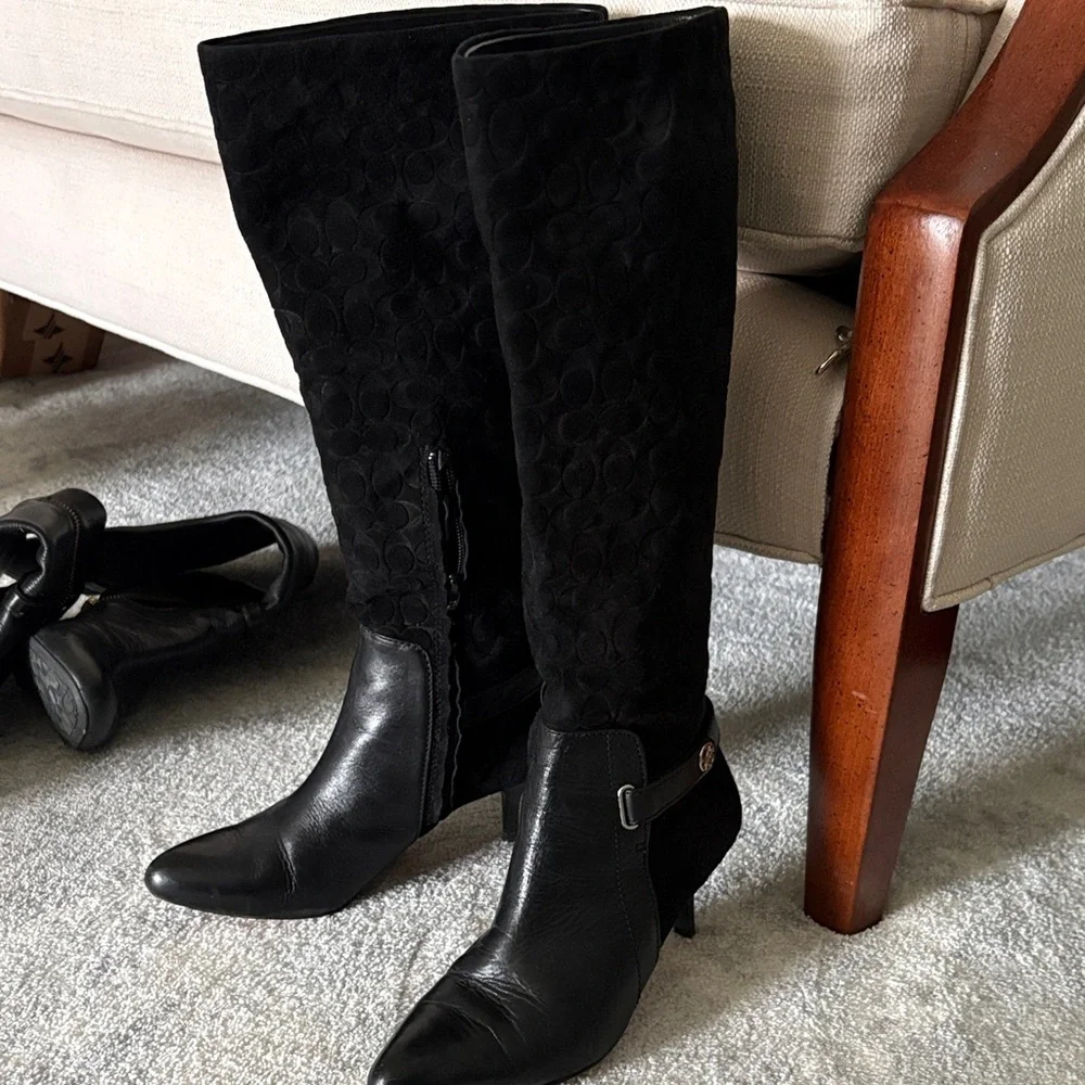 Coach Black Over the Knee Boots - Picture 1 of 7